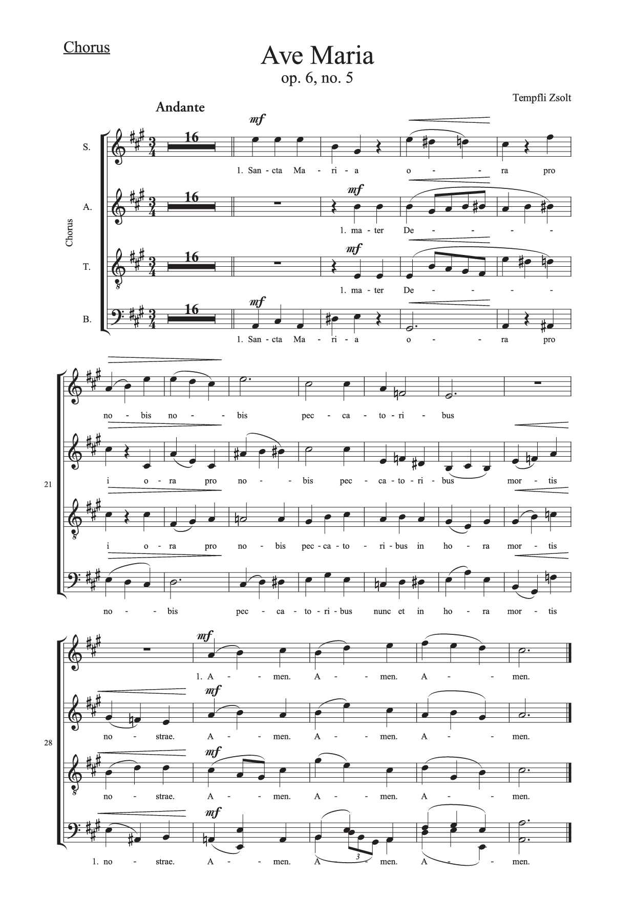 Zsolt Tempfli - Ave Maria no. 5 Choir