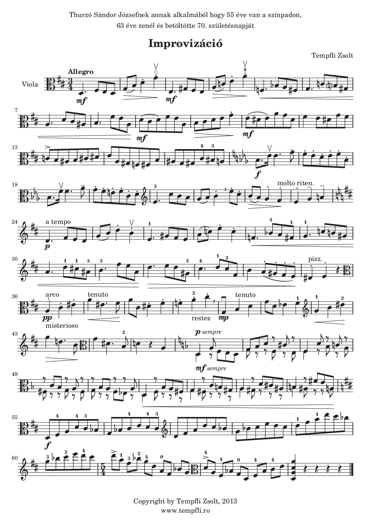 Zsolt Tempfli - Improvizație (op. 35) pentru violă