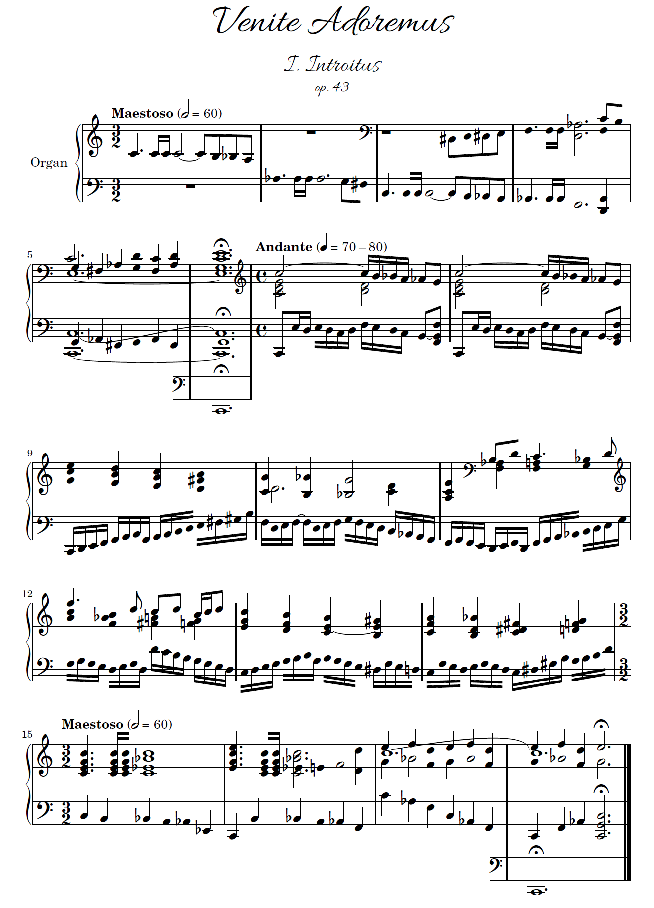 Venite Adoremus, op. 43
